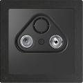 Merten D-Life antenna socket outlet (slate polished frame, anthracite insert)